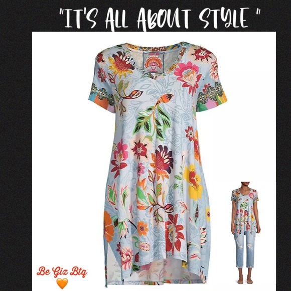 Johnny Was Floral V-Neck Paisley Floral Print Tunic Top Size X Large - Picture 4 of 12
